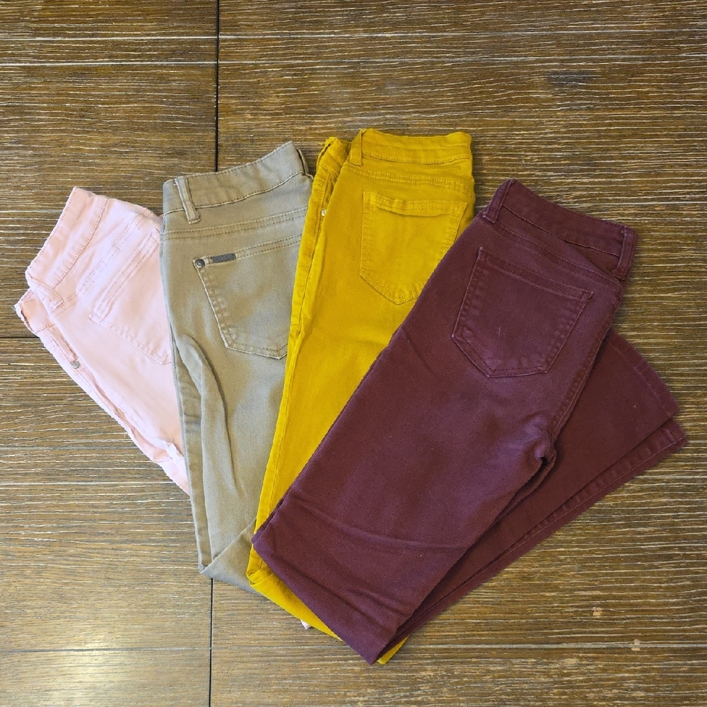Macy's Juniors Celebrity Pink Colored Skinny Jeans, Bundle Of Four